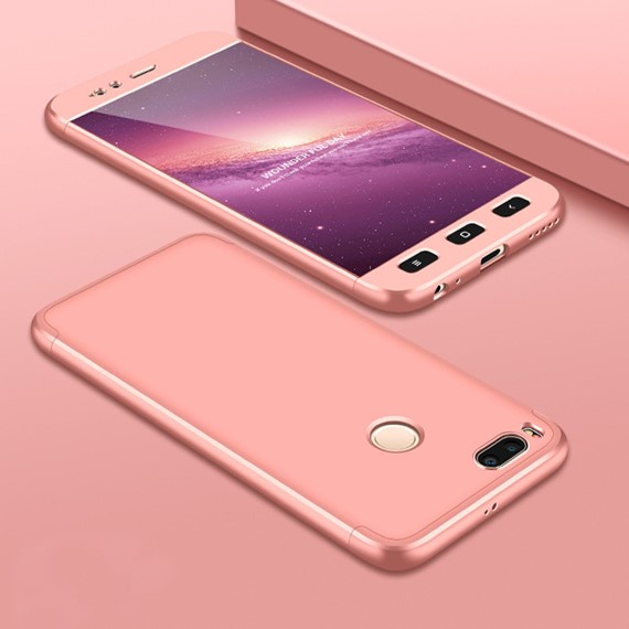 Microsonic Xiaomi Mi 5X Kılıf Double Dip 360 Protective Rose Gold 3