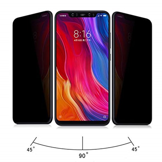 Microsonic Xiaomi Mi 8 Privacy 5D Gizlilik Filtreli Cam Ekran Koruyucu Siyah 2