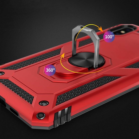 Microsonic Xiaomi Mi 9 Kılıf Military Ring Holder Kırmızı 4