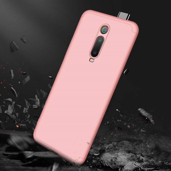 Microsonic Xiaomi Mi 9T Kılıf Double Dip 360 Protective Rose Gold 3