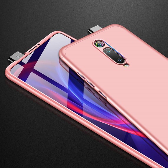 Microsonic Xiaomi Mi 9T Kılıf Double Dip 360 Protective Rose Gold 4