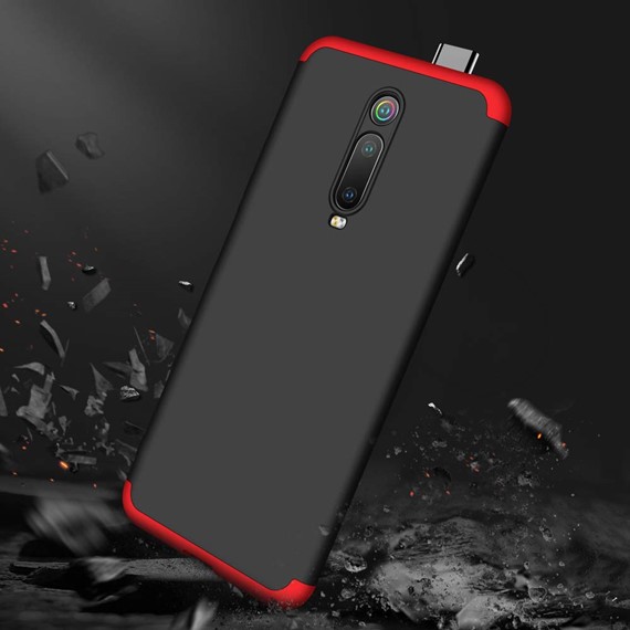 Microsonic Xiaomi Mi 9T Kılıf Double Dip 360 Protective Siyah Kırmızı 3