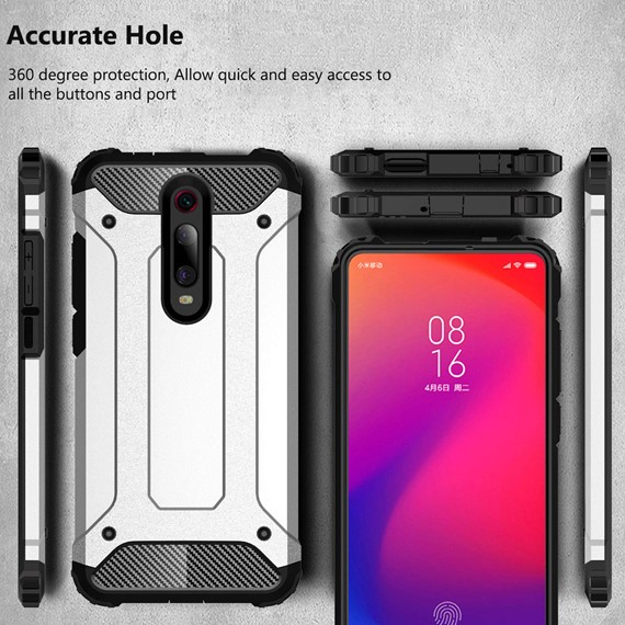 Microsonic Xiaomi Mi 9T Kılıf Rugged Armor Mavi 5