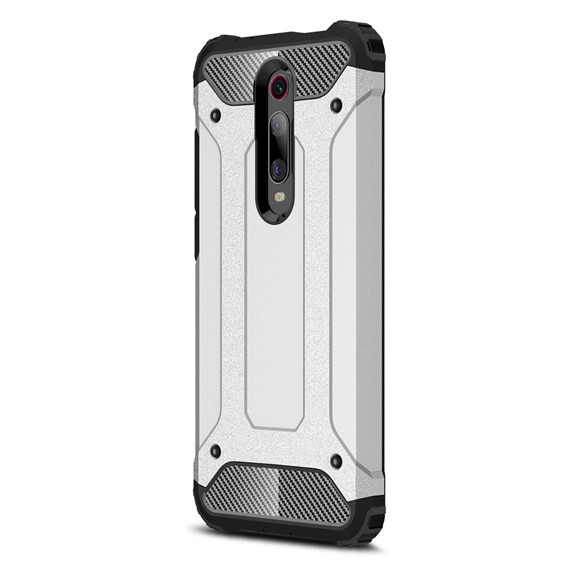 Microsonic Xiaomi Mi 9T Kılıf Rugged Armor Gümüş 2