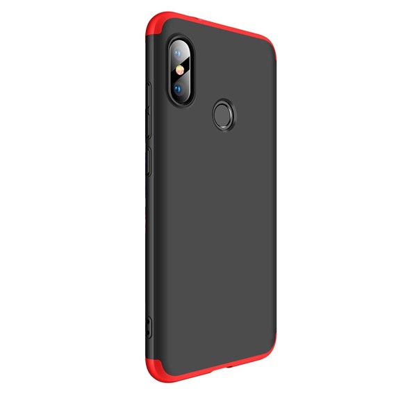 Microsonic Xiaomi Mi A2 Lite Kılıf Double Dip 360 Protective Siyah Kırmızı 2