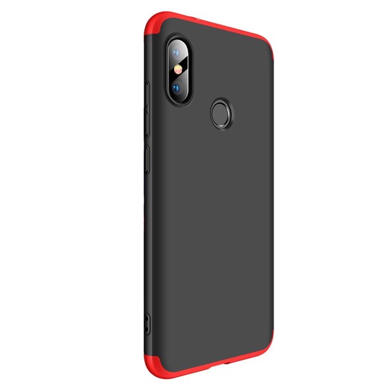 Microsonic Xiaomi Mi A2 Lite Kılıf Double Dip 360 Protective Siyah Kırmızı 2