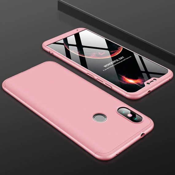 Microsonic Xiaomi Mi A2 Lite Kılıf Double Dip 360 Protective Rose Gold 3