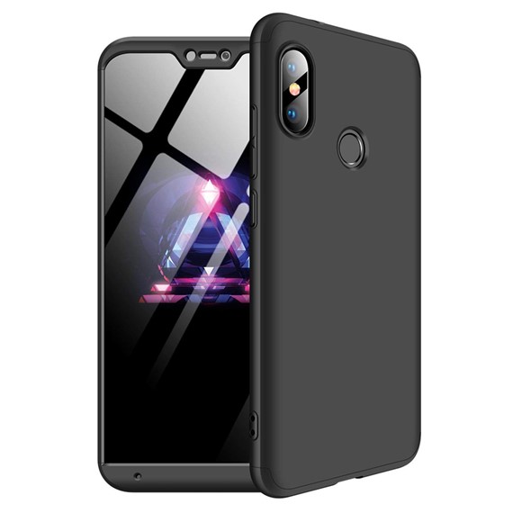 Microsonic Xiaomi Mi A2 Lite Kılıf Double Dip 360 Protective Siyah 1