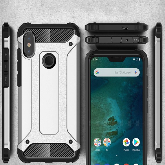 Microsonic Xiaomi Mi A2 Lite Kılıf Rugged Armor Kırmızı 4