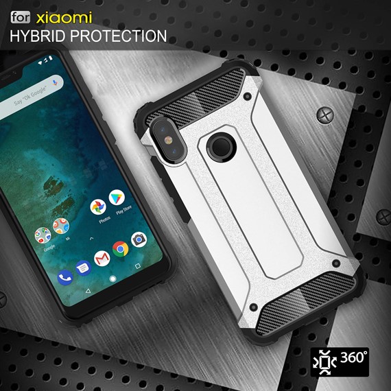 Microsonic Xiaomi Mi A2 Lite Kılıf Rugged Armor Mavi 5