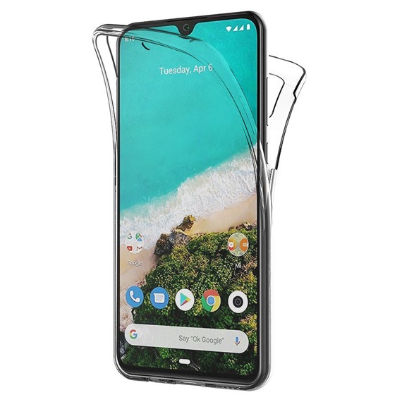 Microsonic Xiaomi Mi A3 Kılıf 6 tarafı tam full koruma 360 Clear Soft Şeffaf 1