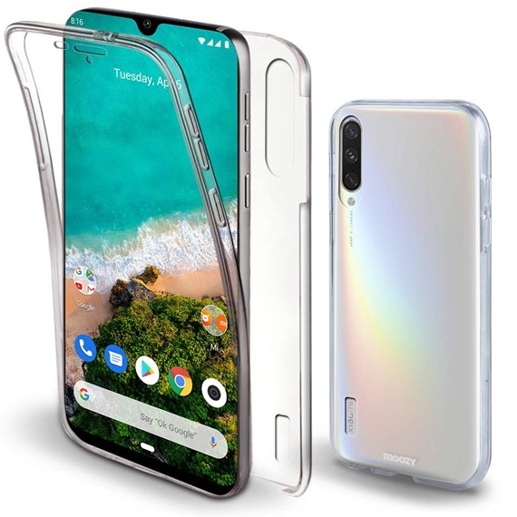 Microsonic Xiaomi Mi A3 Kılıf 6 tarafı tam full koruma 360 Clear Soft Şeffaf 4