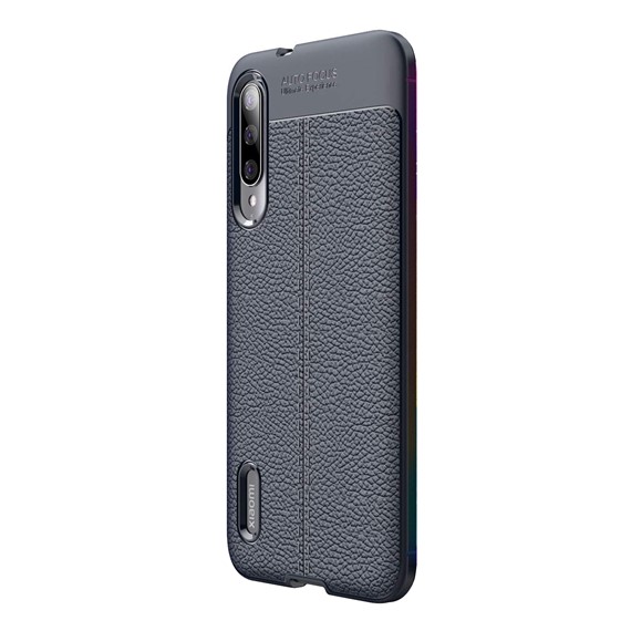Microsonic Xiaomi Mi A3 Kılıf Deri Dokulu Silikon Lacivert 2