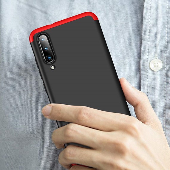 Microsonic Xiaomi Mi A3 Kılıf Double Dip 360 Protective Siyah Kırmızı 5