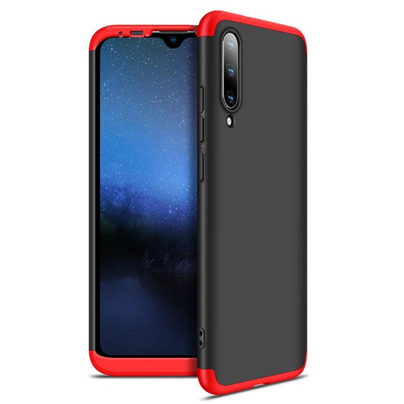 Microsonic Xiaomi Mi A3 Kılıf Double Dip 360 Protective Siyah Kırmızı 1