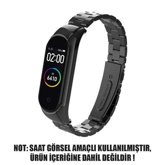 Microsonic Xiaomi Mi Band 6 Metal Stainless Steel Kordon Siyah 2