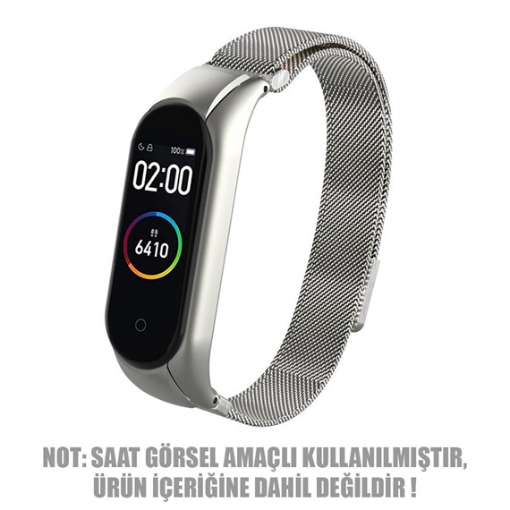 Microsonic Xiaomi Mi Band 4 Milanese Loop Kordon Gümüş 2