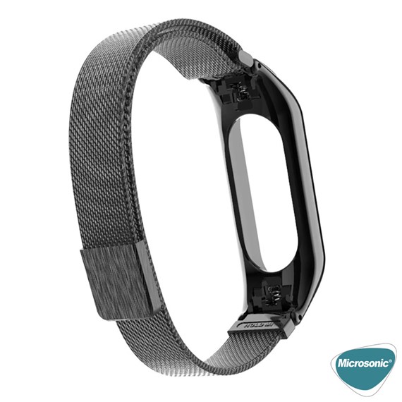 Microsonic Xiaomi Mi Band 5 Milanese Loop Kordon Siyah 3