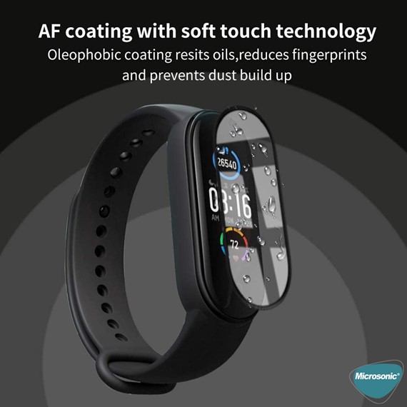 Microsonic Xiaomi Mi Band 3 Tam Kaplayan Temperli Cam Full Ekran Koruyucu Siyah 4