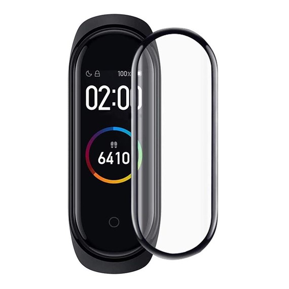 Microsonic Xiaomi Mi Band 4 Tam Kaplayan Temperli Cam Full Ekran Koruyucu Siyah 1