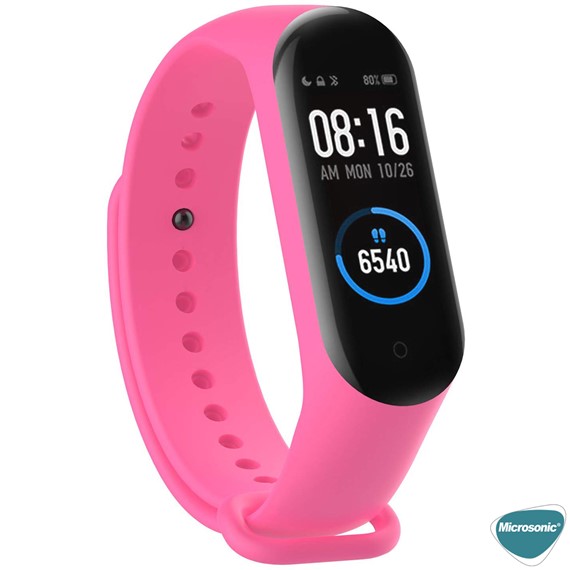 Microsonic Xiaomi Mi Band 5 Silikon Kordon Pembe 4