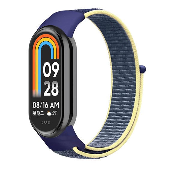 Microsonic Xiaomi Mi Band 9 Hasırlı Kordon Woven Sport Loop Lacivert Sarı 1