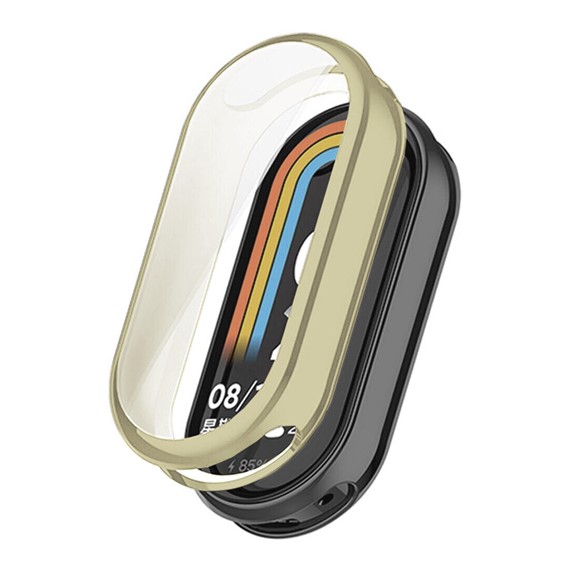 Microsonic Xiaomi Mi Band 8 Kılıf 360 Full Round Soft Silicone Gold 1