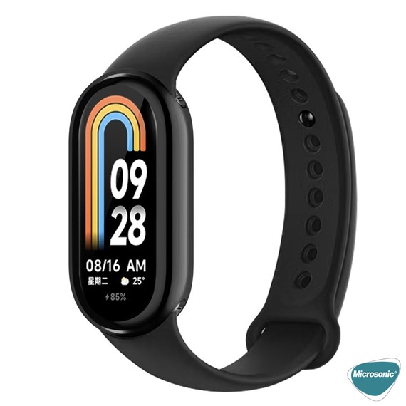 Microsonic Xiaomi Mi Band 8 Kılıf 360 Full Round Soft Silicone Siyah 2