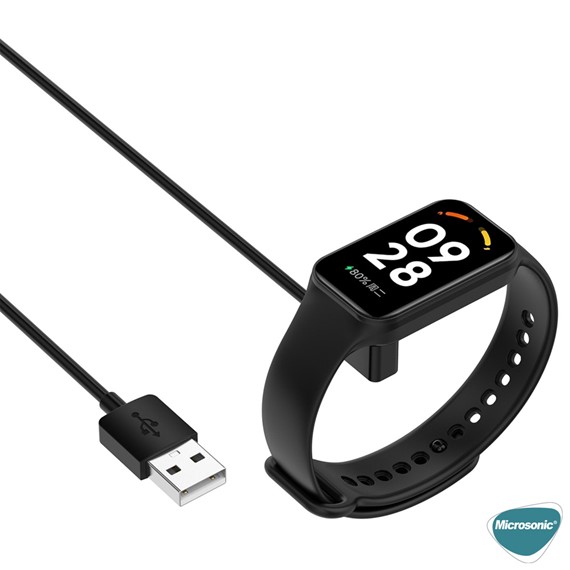 Microsonic Xiaomi Mi Band 8 Manyetik USB Şarj Kablosu Siyah 3