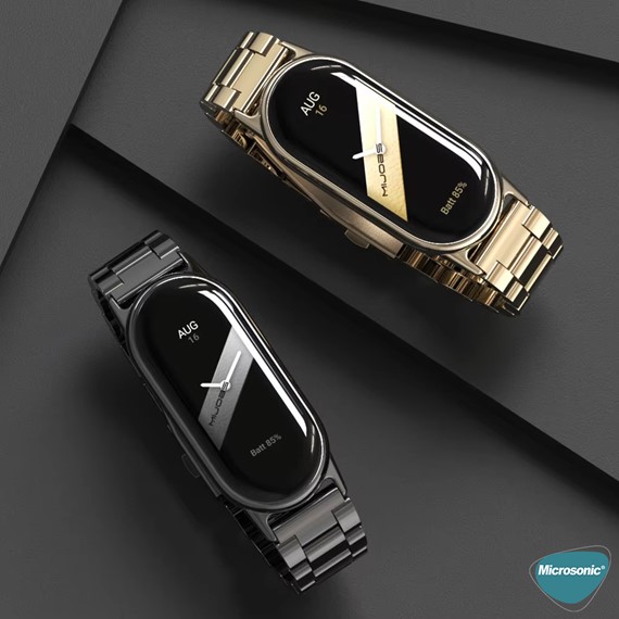 Microsonic Xiaomi Mi Band 8 Metal Stainless Steel Kordon Gold 4