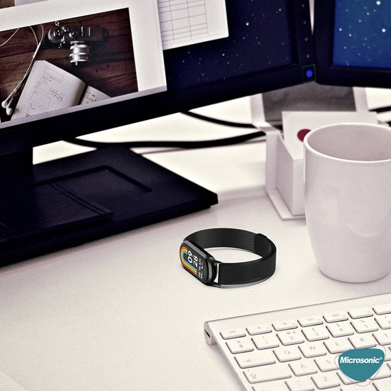 Microsonic Xiaomi Mi Band 9 Milanese Loop Kordon Rose Gold 3