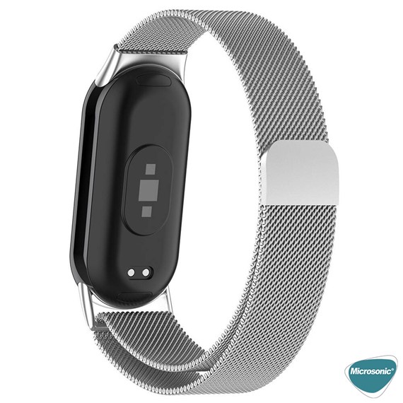 Microsonic Xiaomi Mi Band 9 Milanese Loop Kordon Gümüş 2