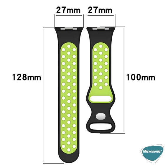 Microsonic Xiaomi Redmi Watch 5 Rainbow Gently Band Kordon Siyah Yeşil 5