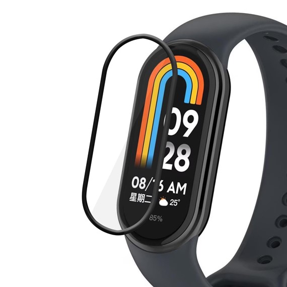 Microsonic Xiaomi Mi Band 8 Tam Kaplayan Nano Cam Ekran Koruyucu Siyah 1