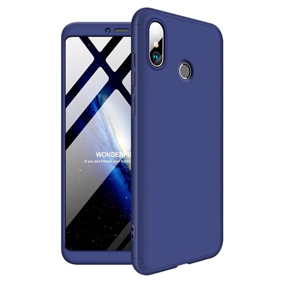 Microsonic Xiaomi Mi Max 3 Kılıf Double Dip 360 Protective Lacivert 1