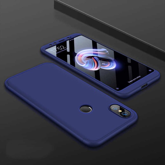 Microsonic Xiaomi Mi Max 3 Kılıf Double Dip 360 Protective Lacivert 3