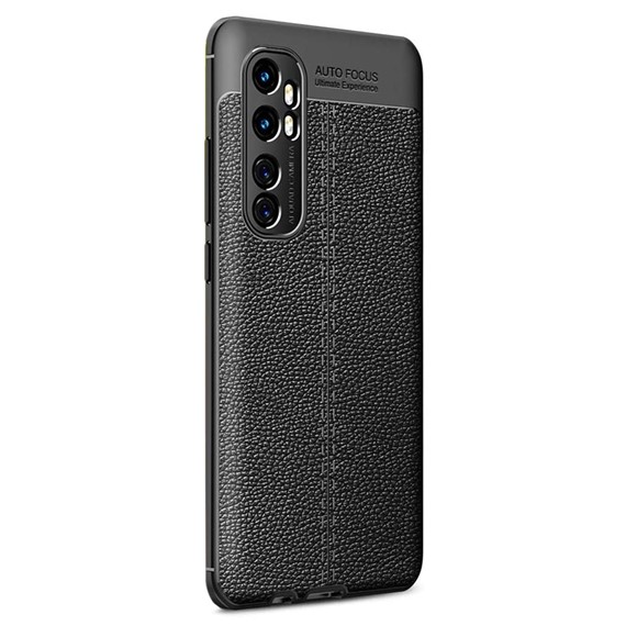 Microsonic Xiaomi Mi Note 10 Lite Kılıf Deri Dokulu Silikon Siyah 2