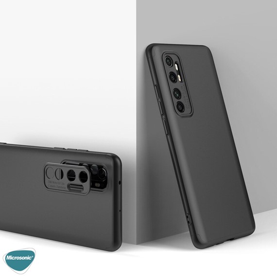 Microsonic Xiaomi Mi Note 10 Lite Kılıf Double Dip 360 Protective Siyah 3