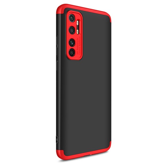 Microsonic Xiaomi Mi Note 10 Lite Kılıf Double Dip 360 Protective Siyah Kırmızı 2