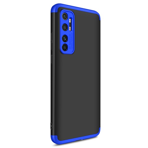 Microsonic Xiaomi Mi Note 10 Lite Kılıf Double Dip 360 Protective Siyah Mavi 2