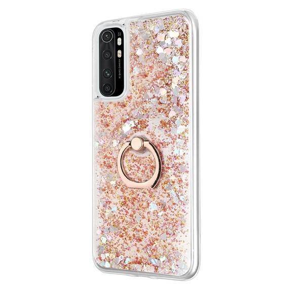 Microsonic Xiaomi Mi Note 10 Lite Kılıf Glitter Liquid Holder Gold 2