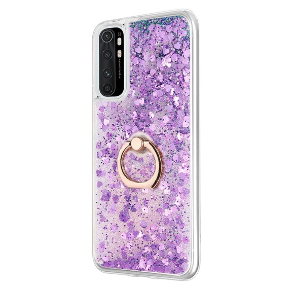 Microsonic Xiaomi Mi Note 10 Lite Kılıf Glitter Liquid Holder Mor 2