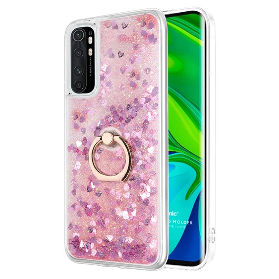 Microsonic Xiaomi Mi Note 10 Lite Kılıf Glitter Liquid Holder Pembe 1