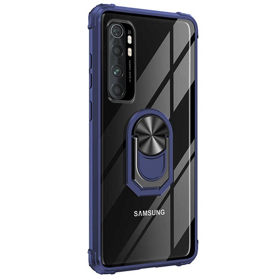 Microsonic Xiaomi Mi Note 10 Lite Kılıf Grande Clear Ring Holder Lacivert 2