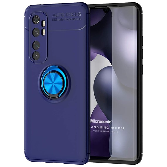 Microsonic Xiaomi Mi Note 10 Lite Kılıf Kickstand Ring Holder Lacivert 1