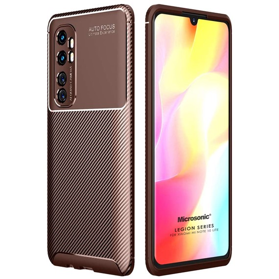 Microsonic Xiaomi Mi Note 10 Lite Kılıf Legion Series Kahverengi 1