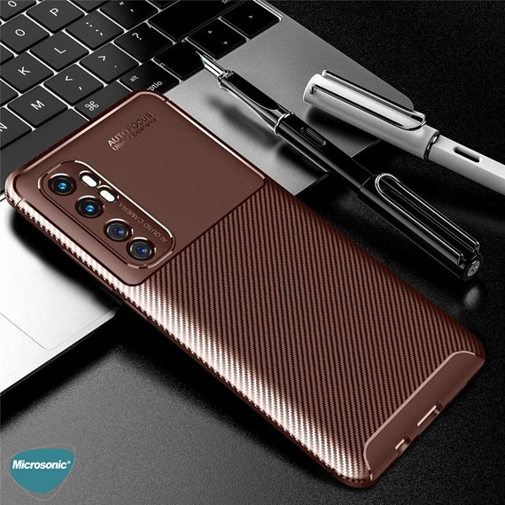 Microsonic Xiaomi Mi Note 10 Lite Kılıf Legion Series Kahverengi 3