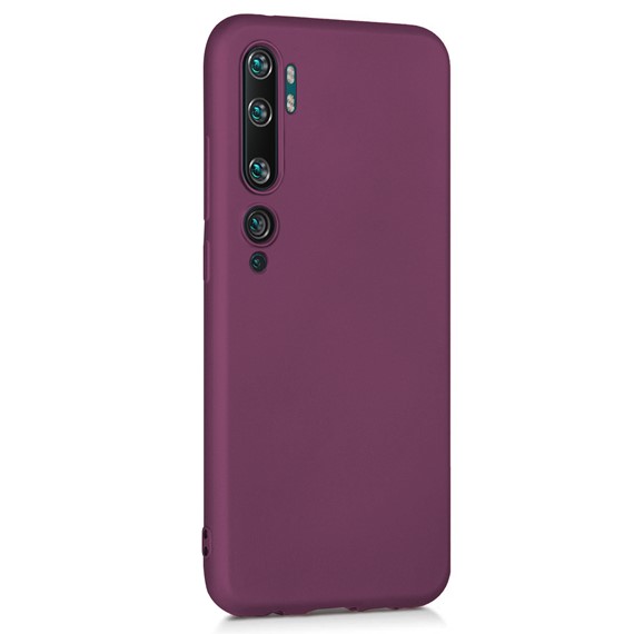 Microsonic Matte Silicone Xiaomi Mi Note 10 Kılıf Mor 2