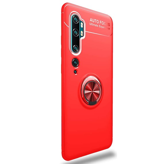Microsonic Xiaomi Mi Note 10 Pro Kılıf Kickstand Ring Holder Kırmızı 2