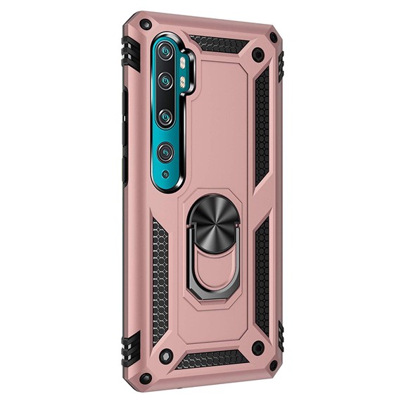 Microsonic Xiaomi Mi Note 10 Pro Kılıf Military Ring Holder Rose Gold 2